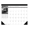 Black-on-White Academic Desk Pad Calendar, 22 x 17, 2024-2025