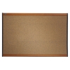 Prestige Bulletin Board, Brown Graphite-Blend Surface, 36 x 24, Cherry Frame