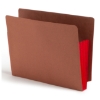 End Tab File Pocket, 3-1/2" Expansion, Letter Size, Redrope with Red Gusset, 10/Box