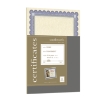 Foil Enhanced Parchment Certificate, 24 lb, 8.5” x 11”, Ivory, Blue/Silver Border, 15 Sheets/Pack
