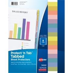 Avery Protect 'n Tab™ Tabbed Sheet Protectors, Acid-Free, 8 Tabs, 8/ST