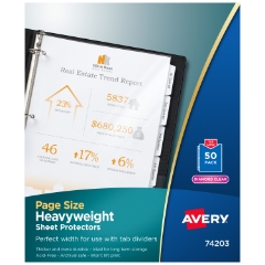 Avery Diamond Clear Page Size Sheet Protectors, Acid-Free, 50/BX