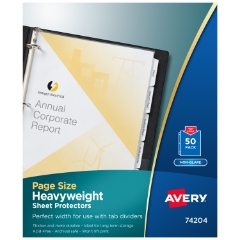 Avery Nonglare Page Size Sheet Protectors, Acid-Free, 50/BX