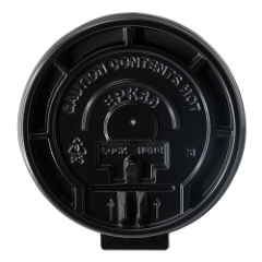 Chef's Supply Lids for Hot Cups, Flat, Fits 8 oz, Black, 1,000/Case