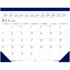 Two-Color Academic Desk Pad Calendar, 14 Month, 22" x 17", Jul 2024 - Aug 2025