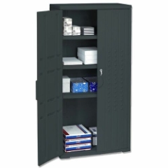 Iceberg OfficeWorks Resin Storage Cabinet, 33w x 18d x 66h, Black