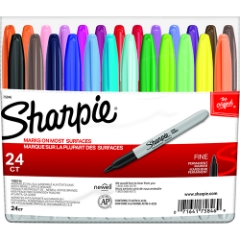 Sharpie Fine Point Permanent Marker, Assorted, 24/Set
