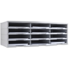 Storex Literature Organizer, 12 Section, 10 5/8 x 13 3/10 x 31 2/5, Gray