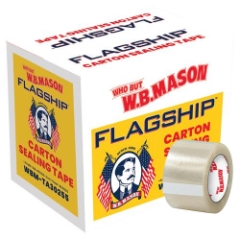 Flagship Acrylic Carton Sealing Tape, 2 in. x 55 yds., 3 Mil, Clear, 6-Pack Bundles, 36 Rolls/Case