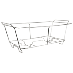 Winco Rectangular Wire Stand for Full Size Steam/Foil Pans, 2 Chafing Fuel Holders, Stainless Steel