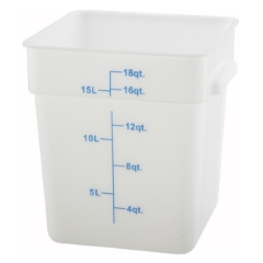 Winco Square Storage Container, 18 qt, Translucent