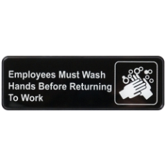 Winco Information Signs, EMPLOYEES MUST WASH HANDS BEFORE RETURNING TO WORK, 9