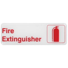 Winco 3''x9'' Sign, White, Fire Extinguisher