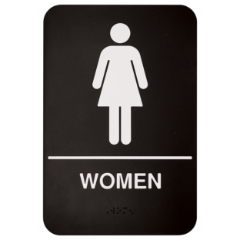 Winco Information Sign with Braille, WOMEN, 6