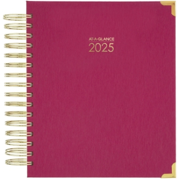 AT-A-GLANCE Harmony Hardcover Daily Monthly Planner, 12 Month, 7&quot; x 8 3/4&quot;, Berry, January 2025 - December 2025