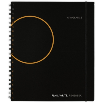 AT-A-GLANCE Plan. Write. Remember.&#174; Undated Planning Notebook with Reference Calendars, 8 1/2&quot; x 11&quot;, Black