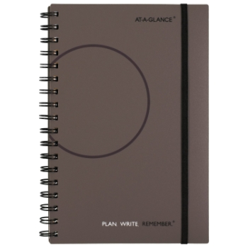 AT-A-GLANCE Plan. Write. Remember.&#174; Undated Planning Notebook with Reference Calendars, 5 1/2&quot; x 9&quot;​, Gray