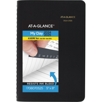 AT-A-GLANCE Daily Appointment Book, 15-Minute Appointments, 12 Month, 4-7/8&quot; x 8&quot;, White, Jul 2024 - Jun 2025