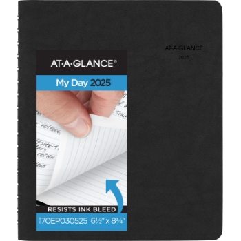 AT-A-GLANCE The Action Planner Daily Appointment Book Planner, 12 Month, 6 1/2&quot; x 8 3/4&quot;​, Black, January 2025 - December 2025