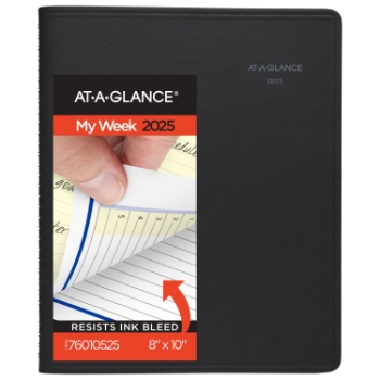 AT-A-GLANCE QuickNotes&#174; Weekly Monthly Appointment Book Planner, 8&quot; x 10&quot;​, Black, January 2025 - February 2026