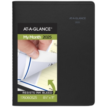 AT-A-GLANCE QuickNotes&#174; Monthly Planner, 12 Month, 8 1/4&quot; x 11&quot;​, Black, January 2025 - December 2025