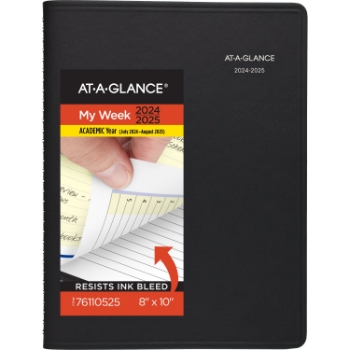 AT-A-GLANCE QuickNotes Weekly/Monthly Planner, 13 Month, 8&quot; x 9-7/8&quot;, Black, Jul 2024 - Jul 2025