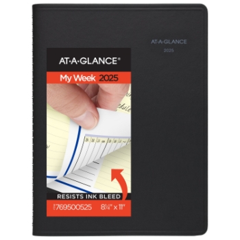 AT-A-GLANCE QuickNotes&#174; Weekly Monthly Appointment Book Planner, 12 Month, 8 1/4&quot; x 11&quot;​, Black, January 2025 - December 2025