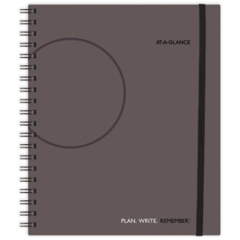 AT-A-GLANCE Plan. Write. Remember. 2-Days-Per-Page Planning Notebook, Undated,  8 1/2&quot; x 11&quot;, Gray, January - December