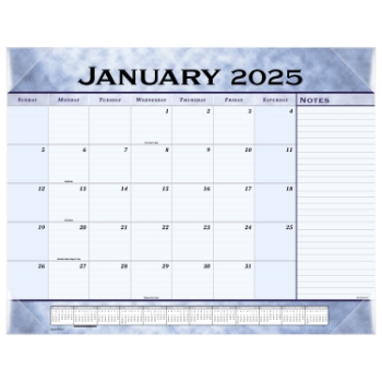 AT-A-GLANCE Monthly Desk Pad, Slate Blue, 12 Month, 21 3/4&quot; x 17&quot;​, January 2025 - December 2025