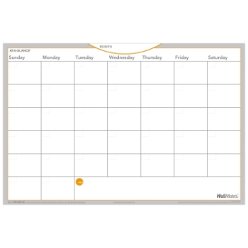 AT-A-GLANCE Undated WallMates Self-Adhesive Dry-Erase Monthly Planning Surface, 18&quot; x 12&quot;, White