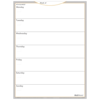 AT-A-GLANCE Undated WallMates Self-Adhesive Dry-Erase Weekly Planning Surface, 24&quot; x 18&quot;