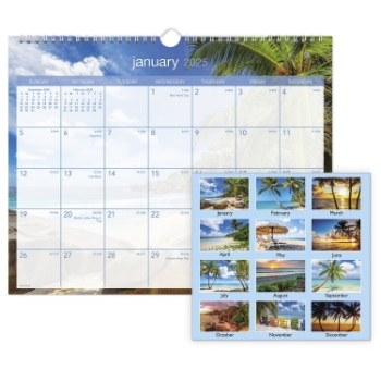 AT-A-GLANCE Tropical Escape Monthly Wall Calendar, 12 Month, 15&quot; x 12&quot;​,January 2025 - December 2025