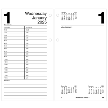 AT-A-GLANCE Daily Loose-Leaf Desk Calendar Refill, 12 Month, 4 1/2&quot; x 8&quot;​, January 2025 - December 2025