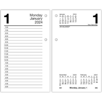 AT-A-GLANCE Recycled Desk Calendar Refill, 12 Month, 3-1/2&quot; x 6&quot;, White, Jan 2024 - Dec 2024