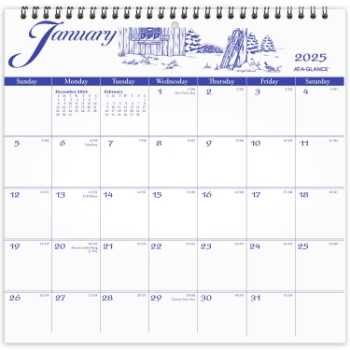 AT-A-GLANCE Illustrator’s Edition Monthly Wall Calendar, 12 Month, 12&quot; x 12&quot;, January 2025 - December 2025