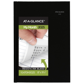 AT-A-GLANCE DayMinder&#174; Monthly Planner, Hardcover, 12 Month, 8&quot; x 11 3/4&quot;, Black, January 2025 - December 2025