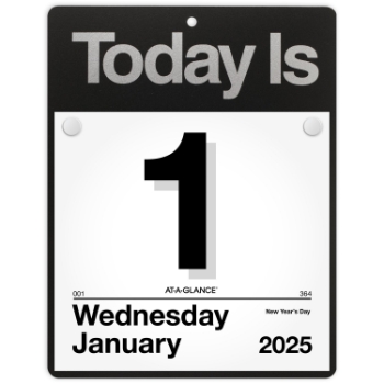 AT-A-GLANCE &quot;Today Is&quot; Daily Wall Calendar, 12 Month, 8 1/2&quot; x 8&quot;,​ January 2025 - December 2025