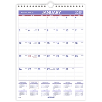 AT-A-GLANCE Monthly Wall Calendar, 12 Month, 8&quot; x 11&quot;​, January 2025 - December 2025