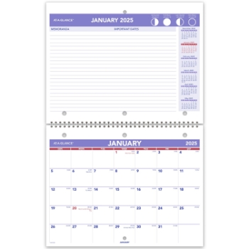 AT-A-GLANCE Monthly Desk Wall Calendar, 12 Month, 11&quot; x 8 1/2&quot;, January 2025 - December 2025