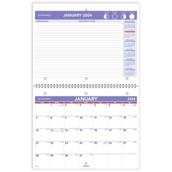 AT-A-GLANCE Horizontal Erasable Wall Planner, 18 Month, 36&quot; x 24&quot;, Blue/White, Jul 2024 - Dec 2025