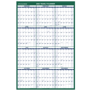 AT-A-GLANCE Vertical Reversible Erasable Wall Calendar, 12 Month, 24&quot; x 36&quot;, January 2025 - December 2025