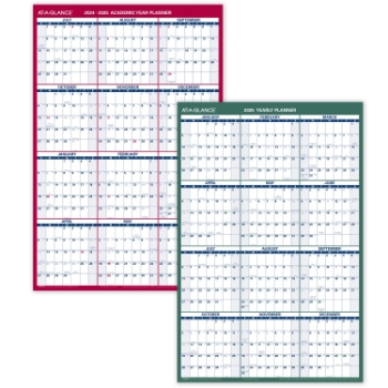 AT-A-GLANCE Vertical Erasable Wall Planner, 24&quot; x 36&quot;, 2024-2025