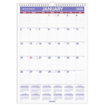 AT-A-GLANCE Monthly Wall Calendar, 12 Month, 12&quot; x 17&quot;​, January 2025 - December 2025