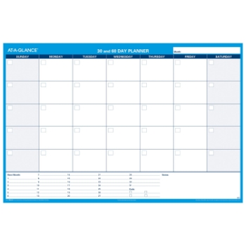 AT-A-GLANCE Undated 30 and 60-Day Horizontal Erasable Wall Calendar, Reversible, 48&quot; x 32&quot;