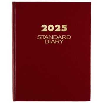 AT-A-GLANCE Standard Diary&#174; Daily Diary, 12 Month, 7 1/2&quot; x 9 1/2&quot;, Red, January 2025 - December 2025