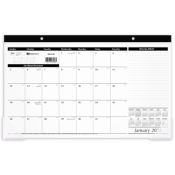 AT-A-GLANCE Monthly Desk Pad Calendar, Compact, 12 Month, 17 3/4&quot; x 11&quot;,  January 2025 - December 2025