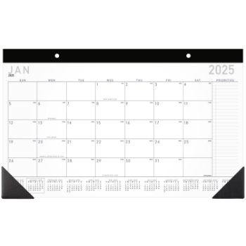 AT-A-GLANCE Contemporary Monthly Desk Pad Calendar, Compact, 12 Month, 18&quot; x 11&quot;,  January 2025 - December 2025