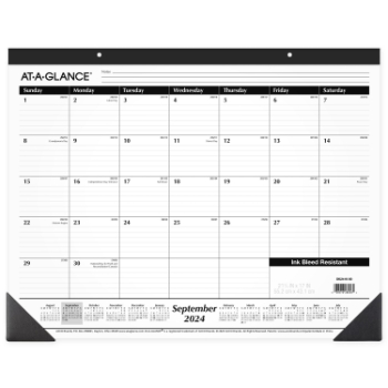 AT-A-GLANCE Ruled Desk Pad, 16 Month, 22&quot; x 17&quot;, Sep 2024 - Dec 2025