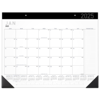 AT-A-GLANCE Contemporary Monthly Desk Pad Calendar, 12 Month, 21 3/4&quot; x 17&quot;,  January 2025 - December 2025