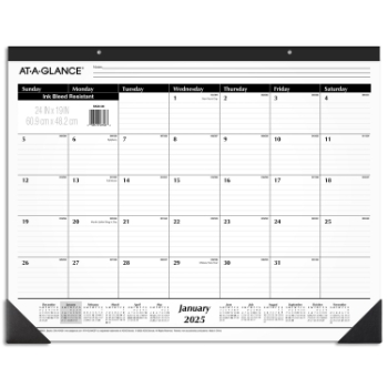 AT-A-GLANCE Monthly Desk Pad, 12 Month, 24&quot; x 19&quot;,  January 2025 - December 2025